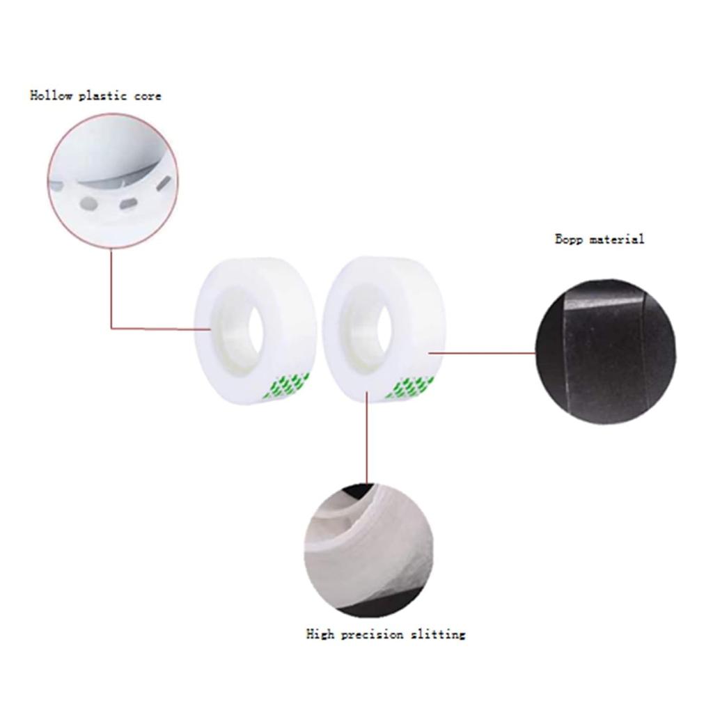 Clear Tape Refill 12 Rolls, Hand Tearable Transparent Tape for Dispenser, 3/4" x 1000inch Adhesive Tape for Office Home Craft Gift Wrapping (Not for