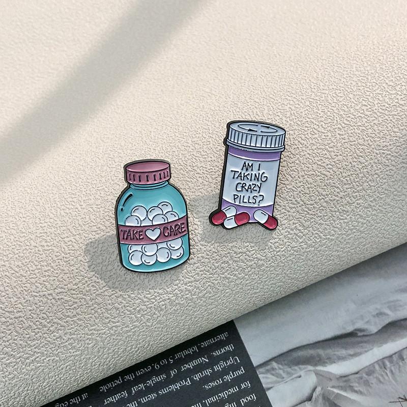 Alloy Brooch Personalized In Fun Cartoon Candy Bottle Design For Stylish Wear
