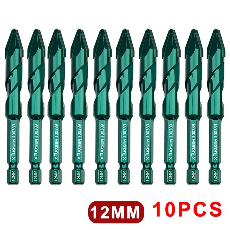 High-Hardness Skew Head Professional Eccentric Drill Bits for Tiles/ Glass/Metal/Wood Drilling Tools 6-12mm Drill Bits Set