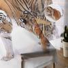 Wild Animal Tiger Walking In The Snow Sheer Curtains for Living Room Decoration Window Curtains Kitchen Tulle Voile Curtains