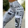 European And American News Times Digital Printing High Waist Stretch Yoga Pants Running Pants Leggings Slim Fit