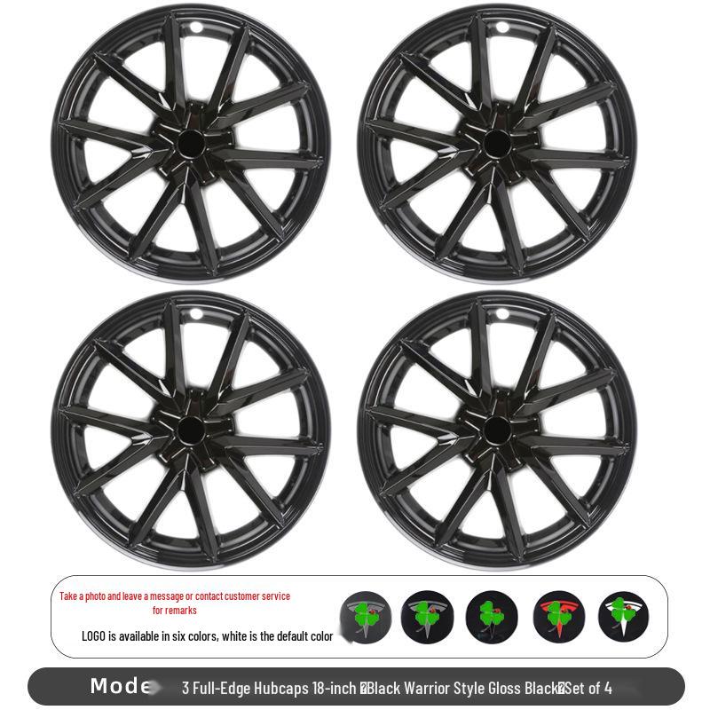 Tesla Model 3 Wheel Hub Caps & Rim Protectors for 17-25 Versions, 18-inch