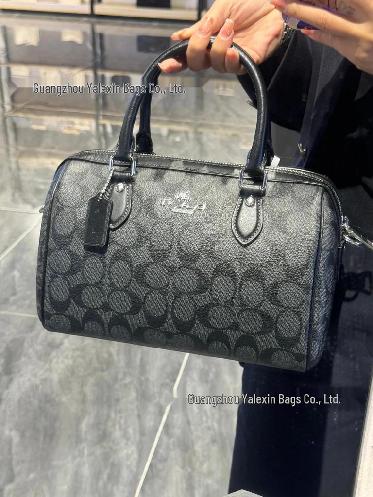 Bolsa Travesseiro Coach Rowan 25 Boston: Bolsa de Mão Clássica Monograma de Grande Capacidade & Bolsa Transversal de Ombro