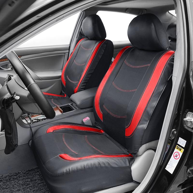 AUTO PLUS Universal Car Seat Cover Set Pu Leather Vehicle Cushion Full Surrounded Protector Fit Most Car Suv Truck  Accessories