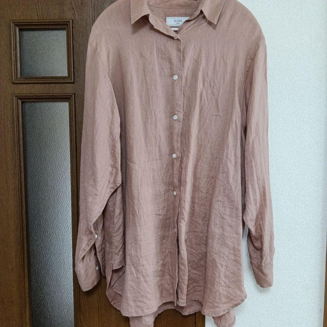 SLOBE IENA linen long sleeve shirt dull pink