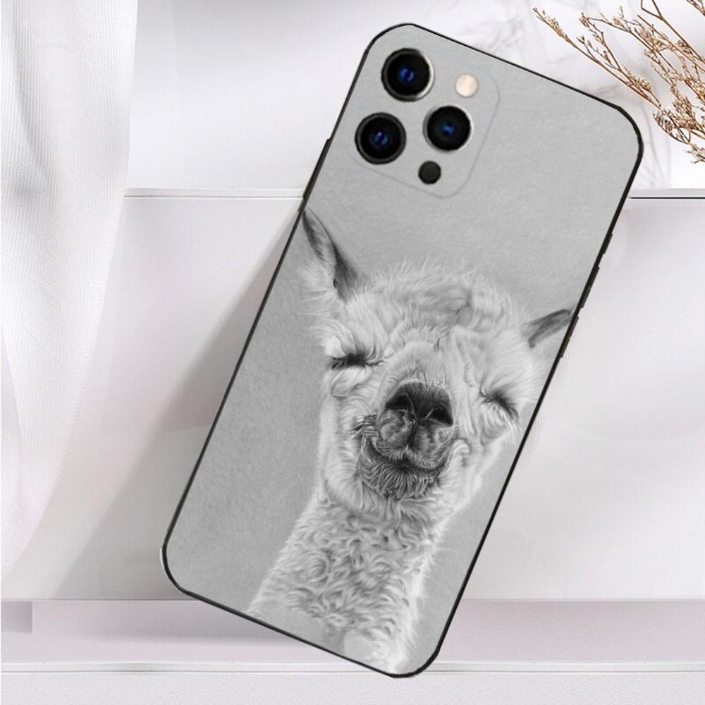 Lama Llama Alpaca  Phone Case For iPhone 16,15,14,13,12,11 Plus,Pro Max,XS,X,XR,SE,Mini,8,7 Soft Silicone Black Cover
