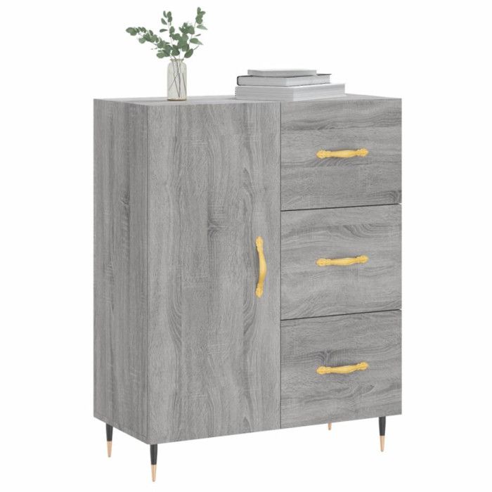 VidaXL Buffet sonoma gris 69,5x34x90 cm bois d'ingénierie 827898