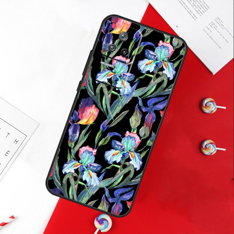 Iris Purple Flower Watercolor Cover For Xiaomi 14 Ultra 15 13 11T 12T 13T 14T Pro POCO X7 Pro X3 X5 X6 M6 F5 F6 Pro Case