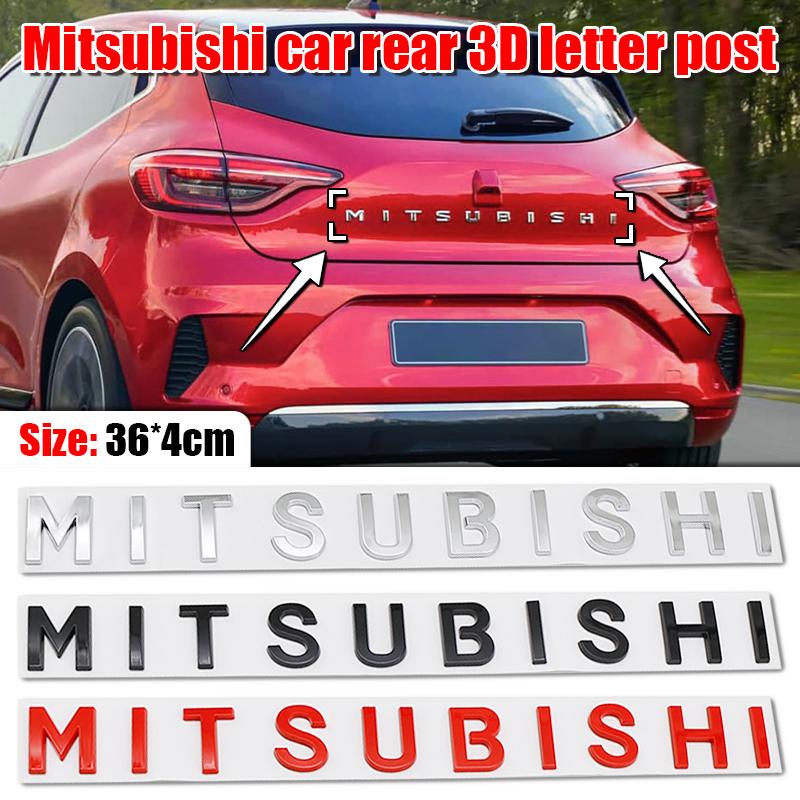 3D Mitsubishi Car Front Hood Emblem Badge Sticker For ASX Lancer 10 9a Pajero Outlander 2013 Sport L200 Expo Alphabet Styling