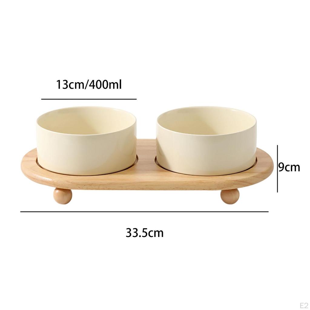 Cat Bowls Ceramic Stoneware Pet Bowl Dish Dog Elevated for Gift
