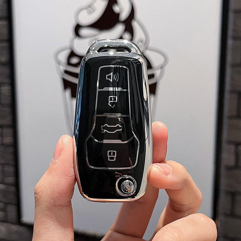 Compatible Key Cover for FT Car Modifications: Fits Toyota, Hyundai, Nissan, and Zhi Jie Models with Buckle Shell.