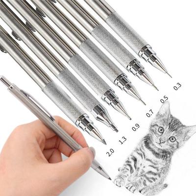 0.3/0.5/0.7/0.9/1.3/2.0/3.0MM Mechanical Pencil Metal Propelling Pencil  Stationery