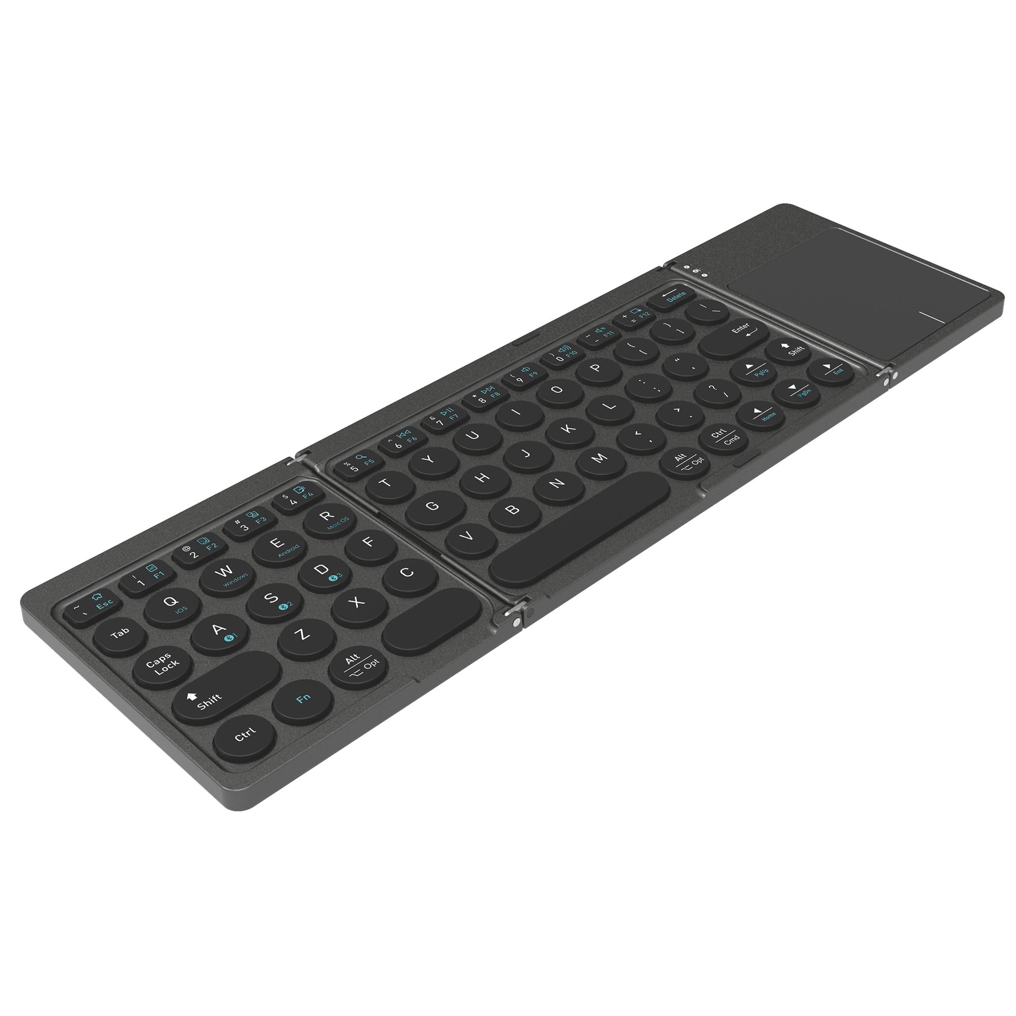 

KF86 MAX Foldable Wireless Bluetooth-Compatible Keyboard with Touchpad Grey