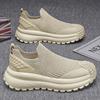 Black Slip-on Breathable Man Casual Sneaker Mesh Upper Thick Platform Sports Shoes for Men Designer Trend 2025 Shoe In Promotion
