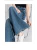 Spring/Summer 2025 Women's Vintage All-Cotton High Waist Wide Leg Jeans, Slimming & Versatile for Petite Figures