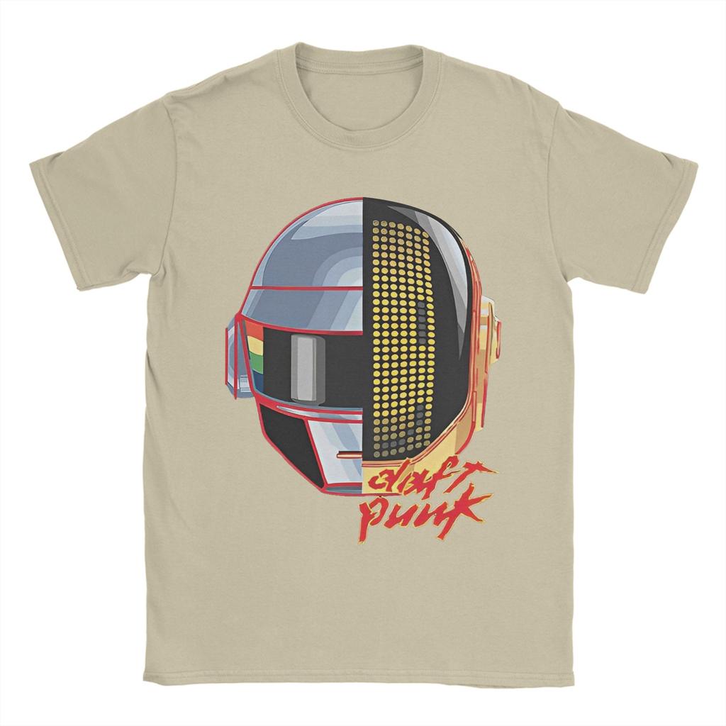 Daft Punk Electronic Band TShirt Beach 100 Cotton TShirts For Men Fashion Pattern Tee Shirt Short Sleeve Vintage Clothing