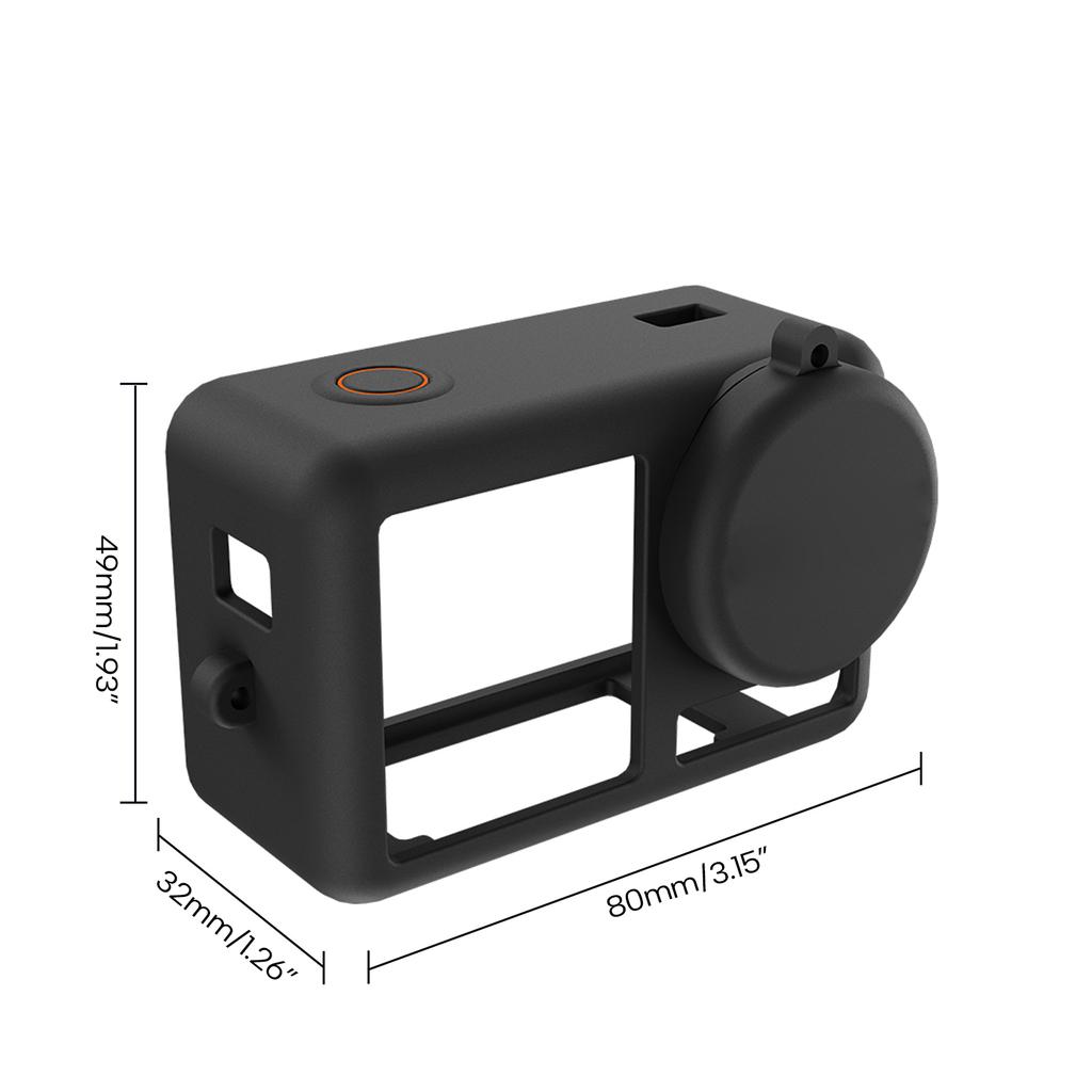 Protective Silicone Case Cover for DJI Action 4/3 Sports Camera Full Coverage Scratch-resistant Protections Sleeve Black