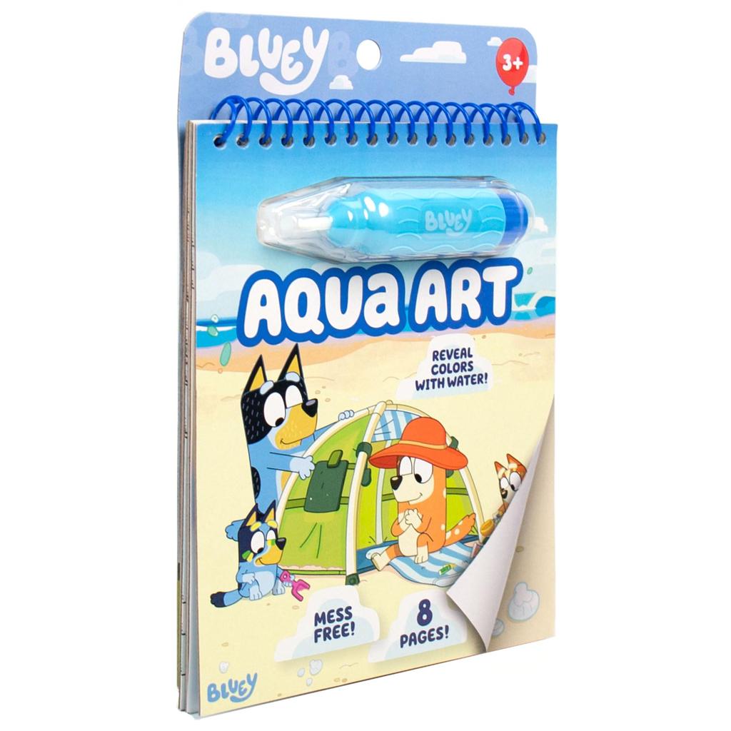 Bluey Aqua Includes 4 Reusable Pages of Water Art Water Color with Water Water Reveal Activity Paint Art, & Pen, Book, Book,
