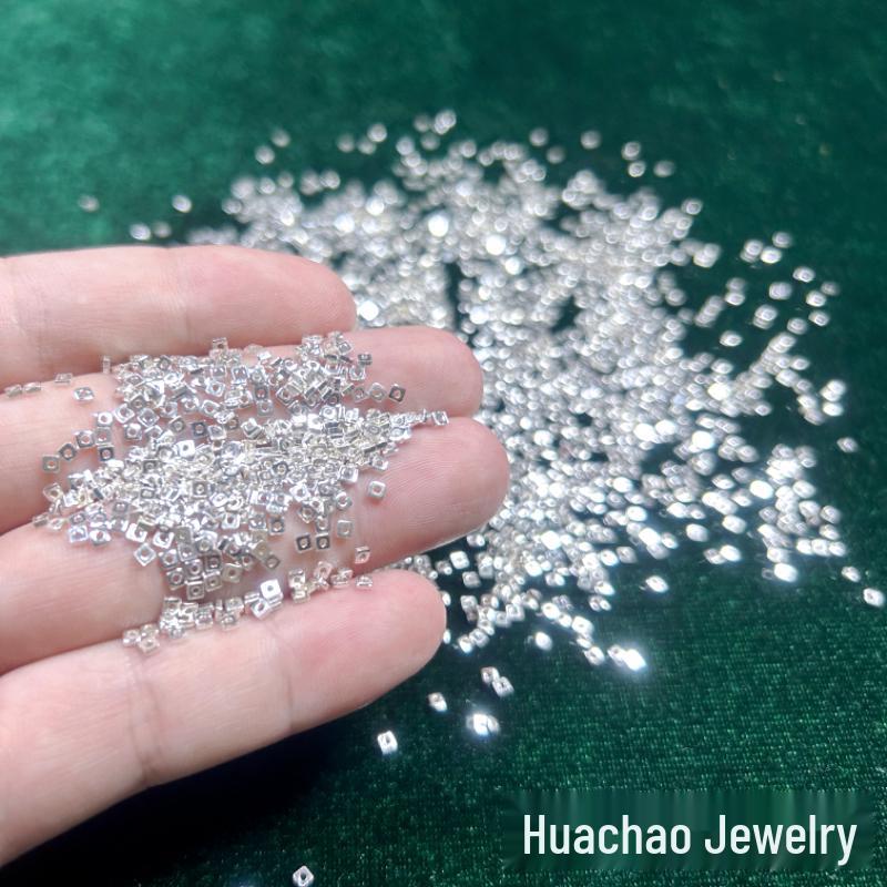 

Huachao Jewelry: S925 Стерлинговое Серебро Мини Квадратные Бусины DIY Браслет Ожерелье Аксессуары 1.5mm Square Broken Silver 1g Price