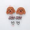 Cartoon Mini Teddy Dog Clogs Shoe Buckle Accessories Summer Fashion Heart Garden Sandals Decorations Women DIY Shoe Charms Set