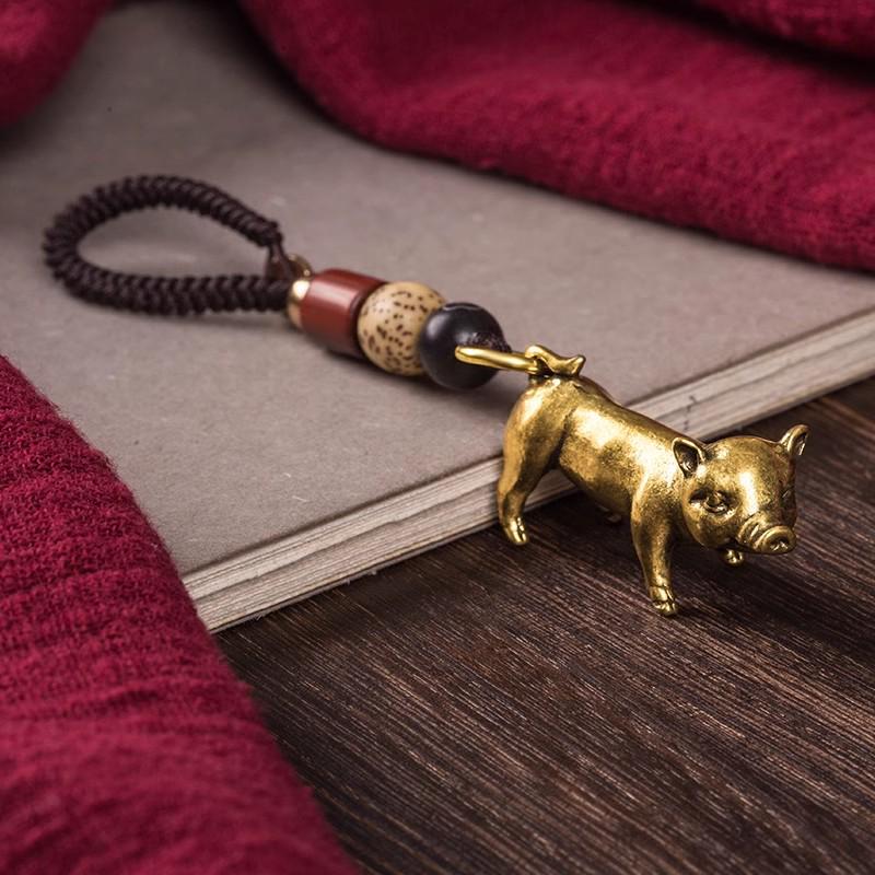 Twelve Zodiac Sign Brass Keychain Pendant - Handmade Gift for Men and Women