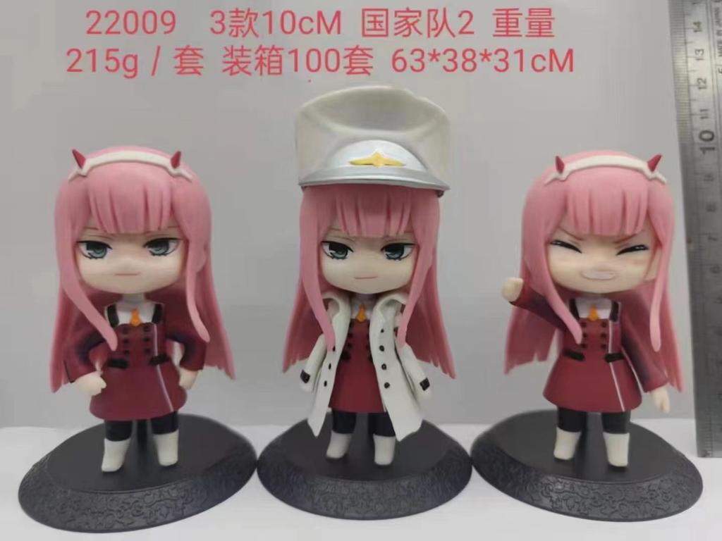 10CM DARLING in the FRANXX Figure Zero Two Three Q-version Figures Stand Animation Model Toys Gifts Collection Decoration PVC