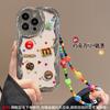 Cartoon M bean doll bracelet is suitable for Apple 16PRO mobile phone case, Huawei OPPO Xiaomi VIVO electroplated silver silicone.