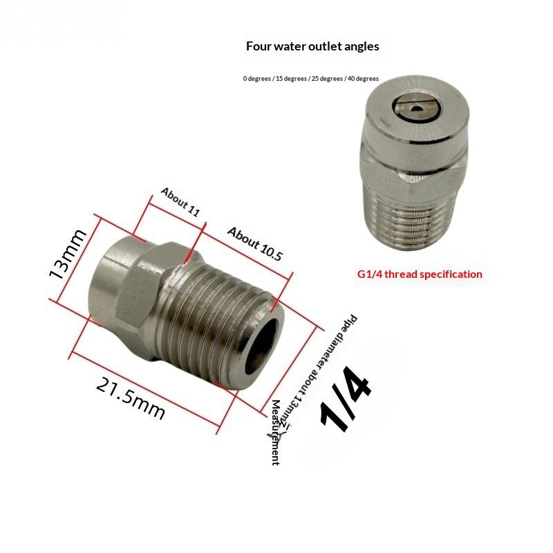 2Pcs 0/15/25/40 Degree Water Jet Angle Speed 1/4Thread Pressure Washer Cleaning Nozzle For Pressure Washer Jet Wash Spray Nozzle