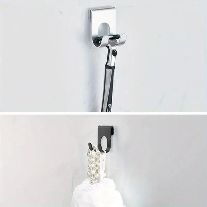 Gancho de Alumínio Ajustável para Lâmina de Barbear Banheiro Montado na Parede Invertido Sem Furos Gancho de Banheiro