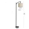 Adjustable Rustic Floor Lamp with Linen Shade
