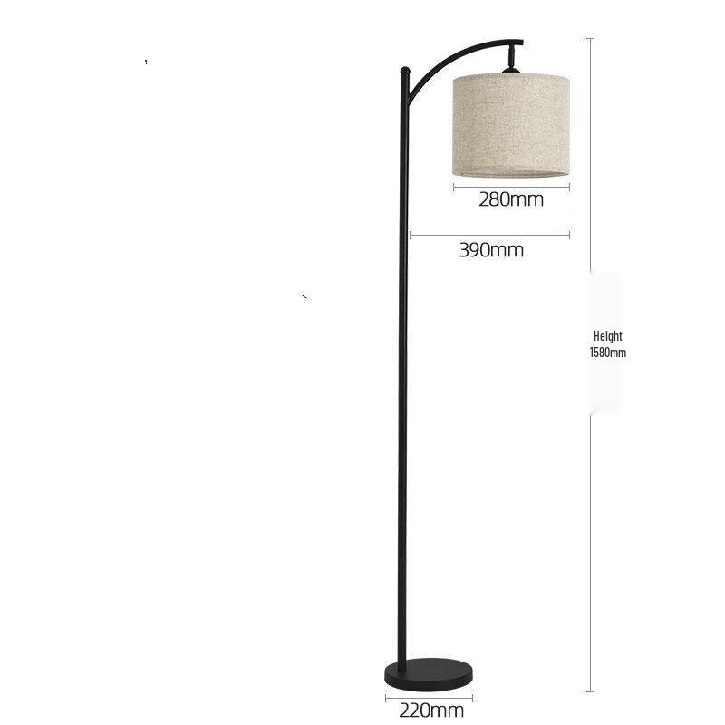 Adjustable Rustic Floor Lamp with Linen Shade