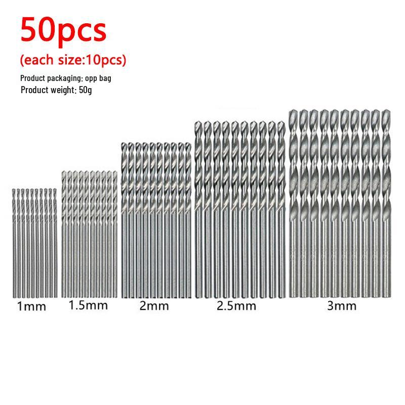 

Набор из 50 титанопокрытых спиральных сверл для дерева и пластика