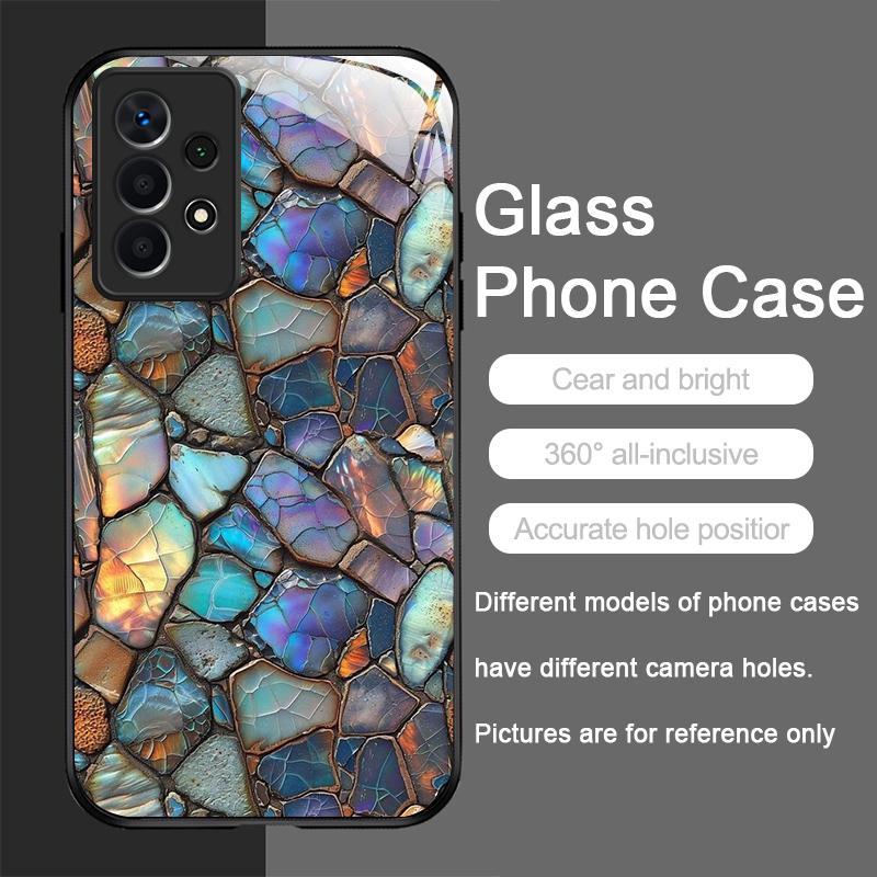 Elegante Custodia in Vetro Temperato con Texture Marmo Cristallo Viola per Samsung Galaxy S25 Ultra S24 S23 Plus S22+ S21 S20 FE Cover