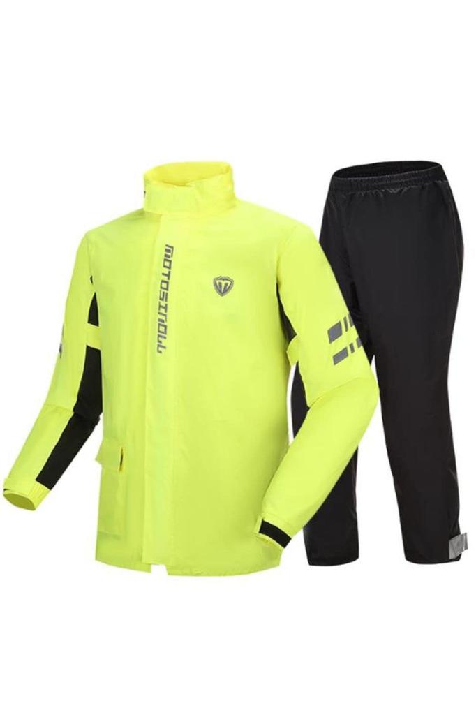Benke Lightweight and Easy to Move in Rain Suit Perfect for Motorcycle and Golf Size Set, Wear, Raincoat, (Yellow, L)