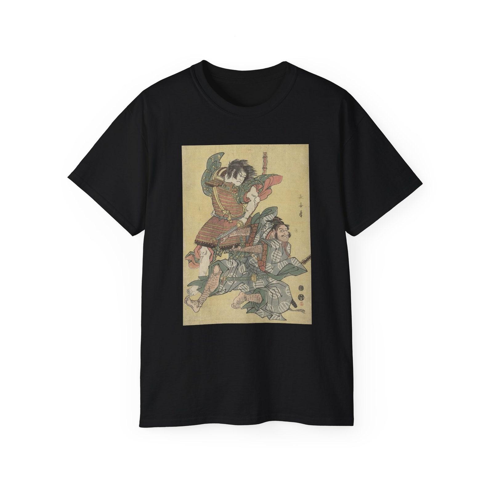 Vintage Fighting Samurai Japan Japanese Art Gift Unisex Cotton T shirt 2XL