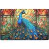 Peacock Print Welcome Doormats Indoor Outdoor Anti Slip Water Absorbent Rug Home Decor Carpet for Entrance Living Room Bathroom