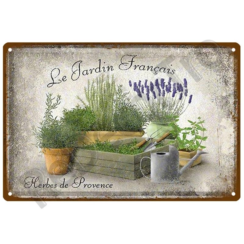 Flower Tin Sign Poster Garden Vintage Wall Poster Metal Sign Decorative Wall Plate Retro Plaque Metal Vintage Decor Accessories