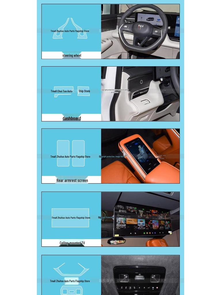Tempered Glass Protective Film for Buick Envision Interior (26 Models)