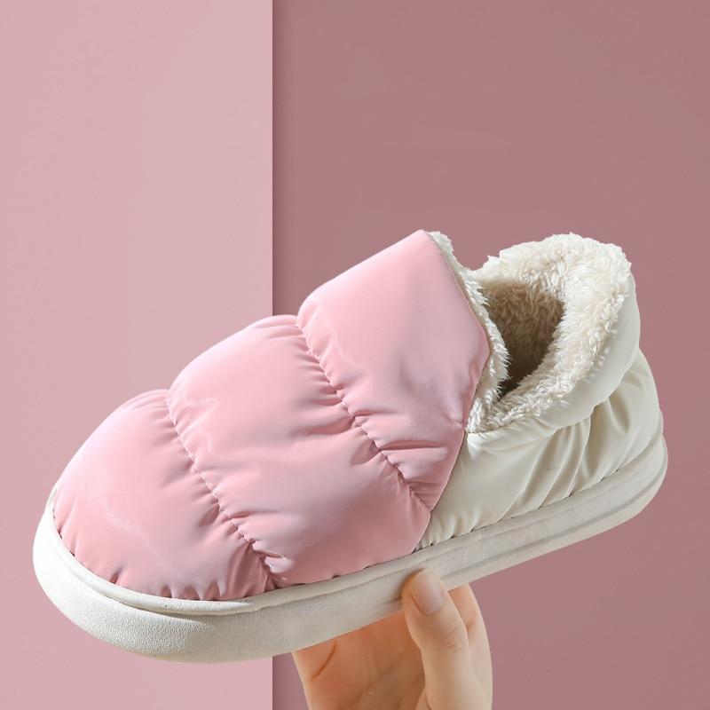 Módní Comwarm Kožešinové Sněhule Pro Ženy Módní Silná Platforma Zimní Boty Plyšová Bavlněná Obuv Vnitřní Venkovní Vodotěsné Teplé Domácí Boty