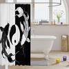 Kids Koi Fish Shower Curtain Boys Girls Yin Yang Bathroom Shower Curtain Set Japanese Style Bath Curtain Fish Pattern Bathroom