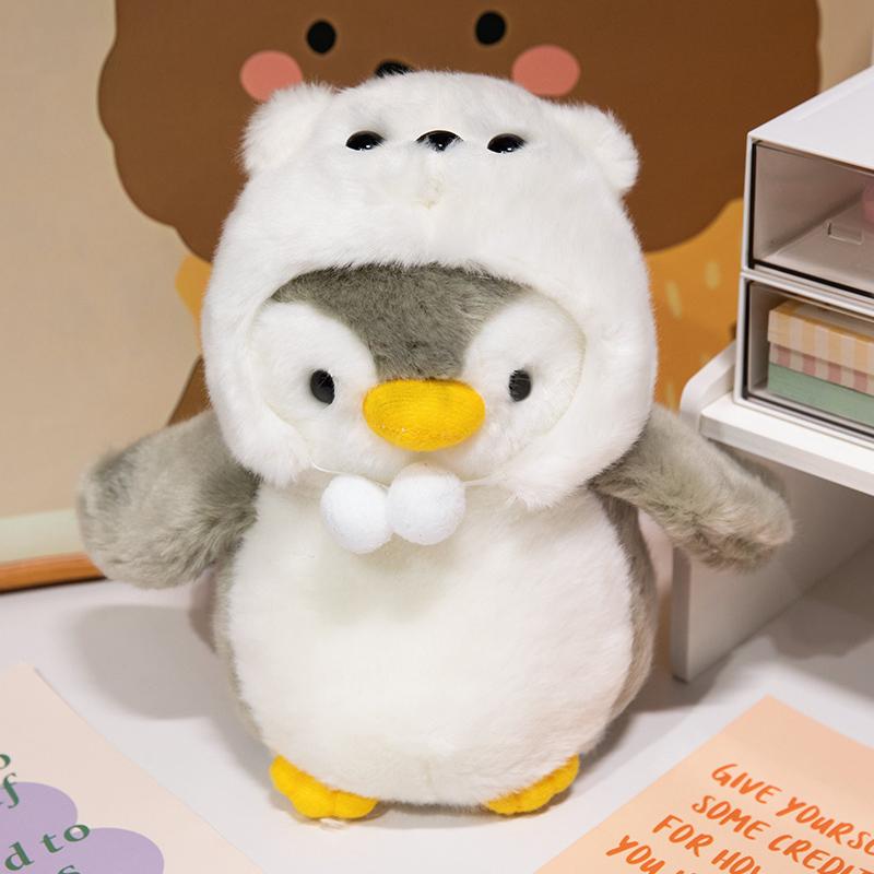 Fun Stuffed Plush Penguin Transformation Soft Dolls Cartoon Funny Get Dressed Pillow Creative Birthday Christmas Gift for Girls