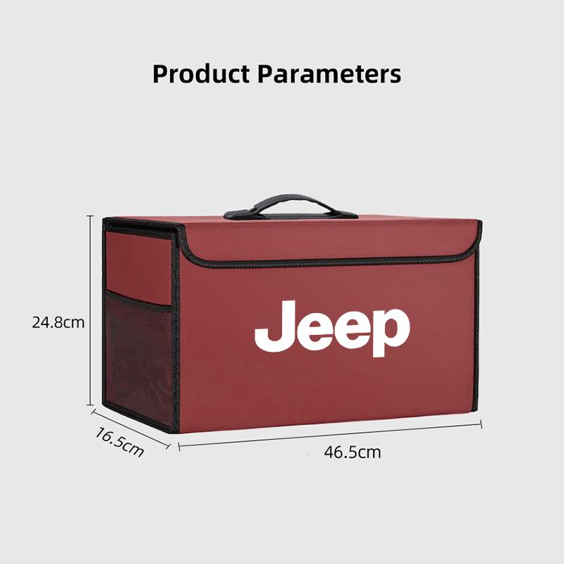 Car Trunk Leather Storage Box Auto Interior Organizer Accessories For Jeep Grand Cherokee Wrangler JK Gladiator Compass Renegade