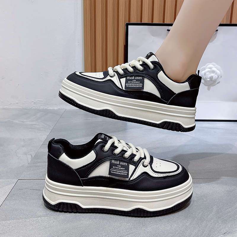 Platform soled student board shoes women's 2025 spring and autumn shoes ins versatile breathable niche retro casual sports shoes women