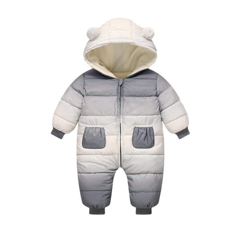 

Infant Baby Winter Warm Hooded Romper Bodysuit 80