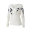 Y2k Grafický potisk křížů a křídel Dámské tričko s dlouhým rukávem Grunge Fairy Harajuku Tričko Estetika 2000s Punkový styl Oblečení Streetwear