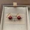 Ankara Red Pearl Earrings Earrings High Personality Versatile Festive Atmosphere Simple Generosity Light Luxury Earrings Women