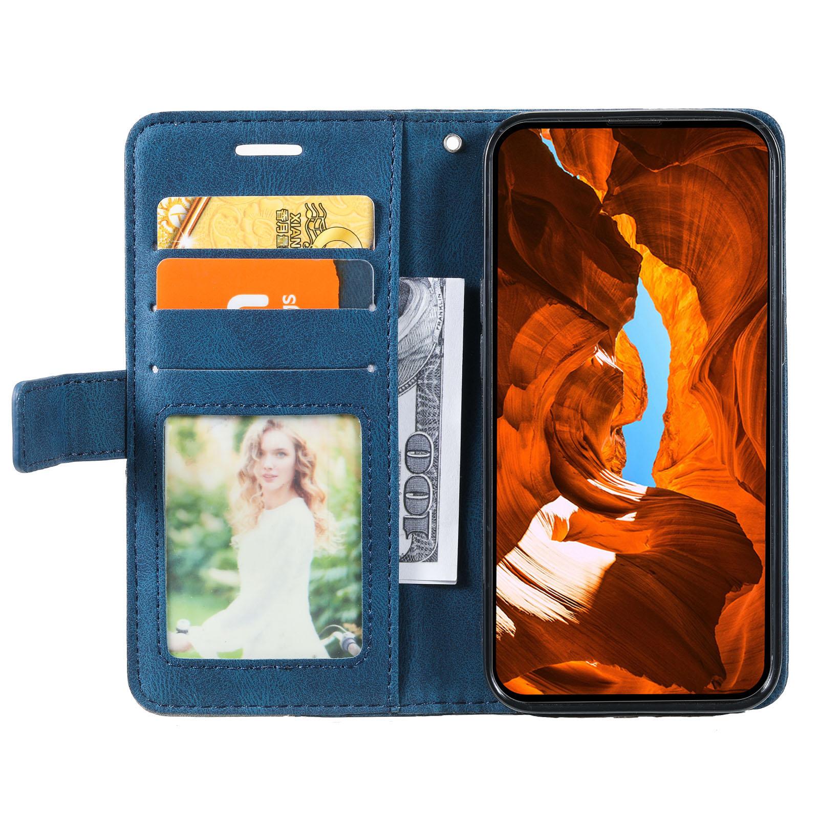 

For iPhone 15 Pro Magnetic Case Splicing Design Wallet Stand Phone Cover Brown