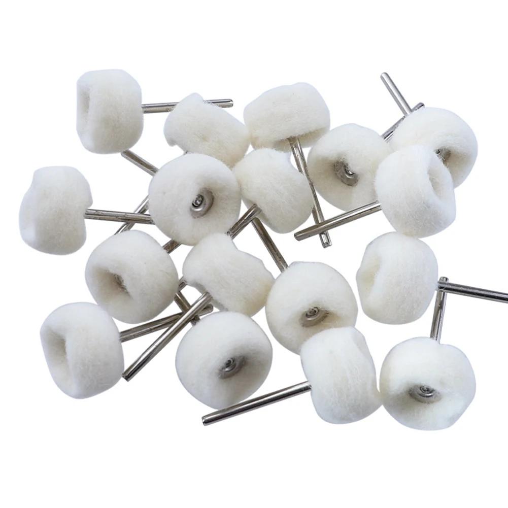 1-20PCS Jewelry Polishing Brush Cotton Wool Felt Grinding Sanding Head Abrasive Buffing Wheel 3mm Shank Drill Rotary Tool