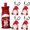 Kreativní vánoční sada na víno Zlaté sametové šaty Obaly na láhev vína Rukáv Santa Sněhulák Vánoce Nový rok Dekorace na jídelní stůl