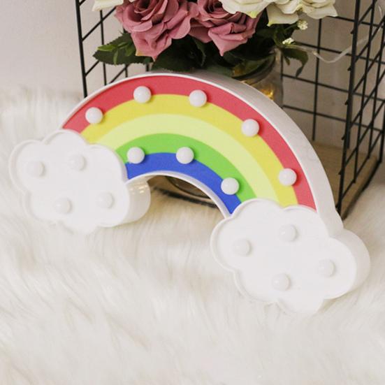Table Lamp 3D Rainbow LED Night Light Soft Lighting Neon Sign with Hanging Hole Desktop Decoration for Bedroom